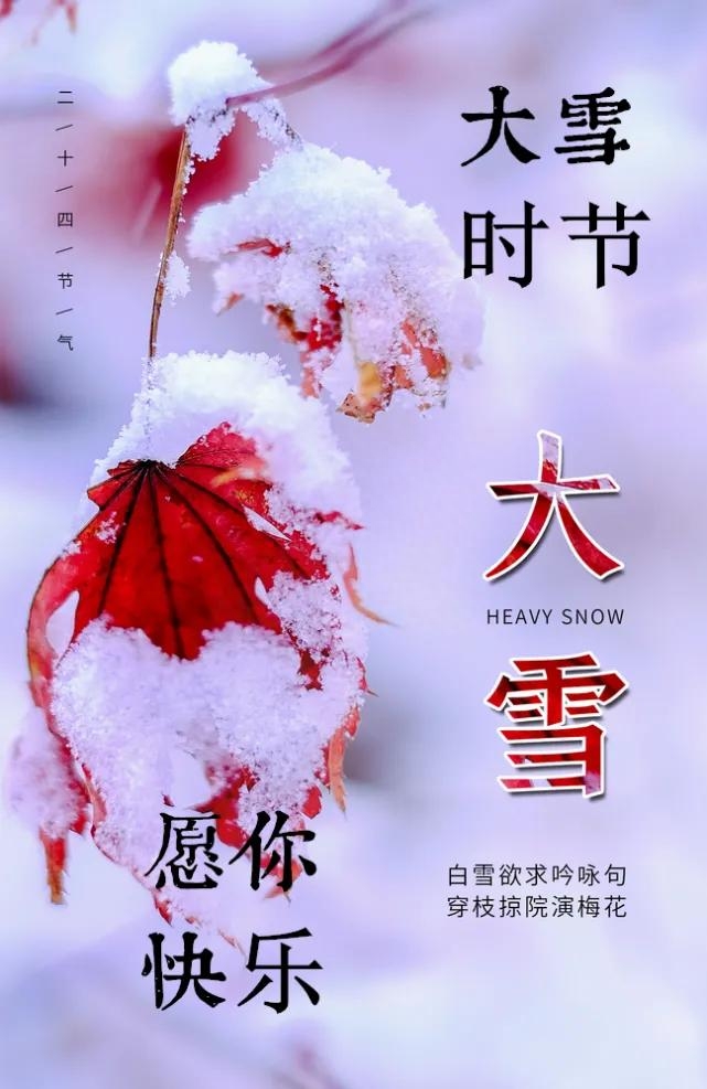 大雪节气的问候祝福语简短