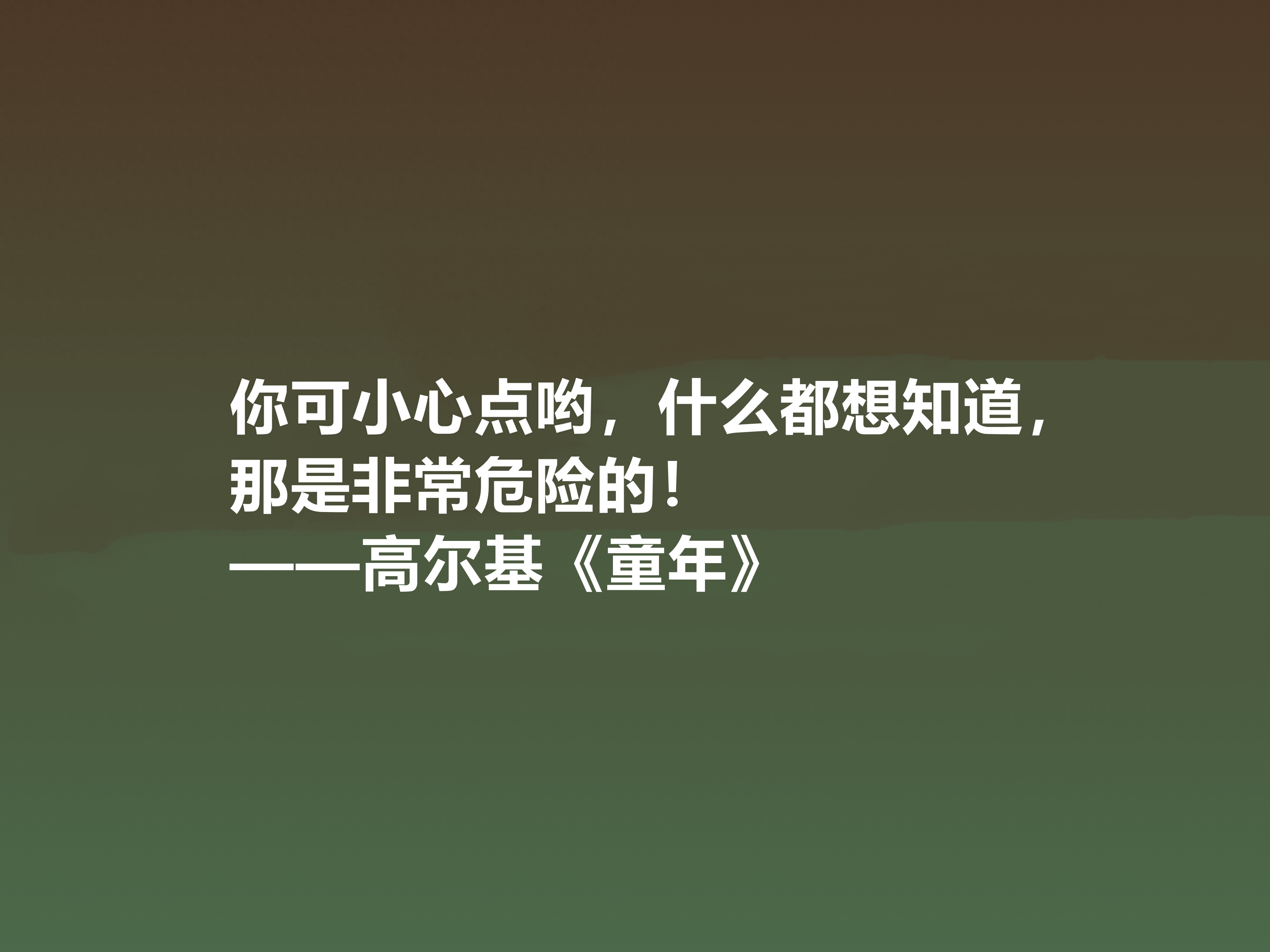 高尔基写的童年里面的名句