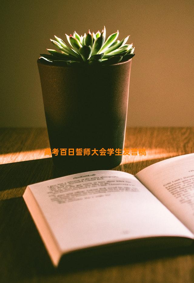 高考百日誓师大会学生发言稿