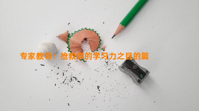 专家教导：抢救你的学习力之目的篇　　　