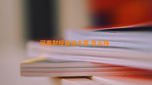 河南财经政法大学 怎么样