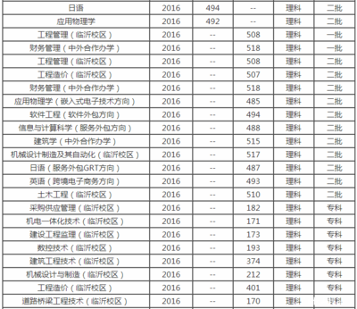 青岛理工大学临沂校区有什么专业