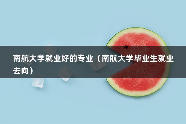 南航毕业后如何就业