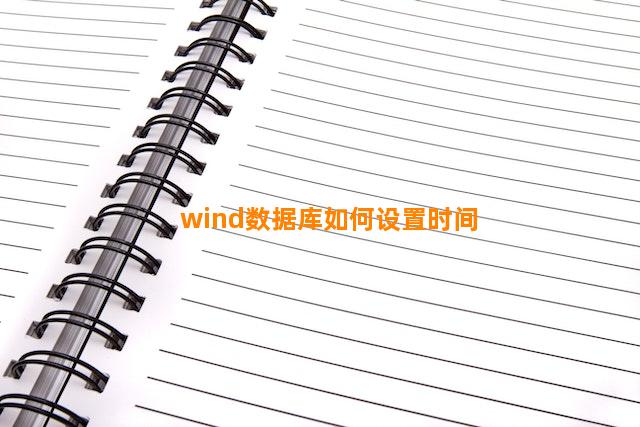 wind数据库如何设置时间