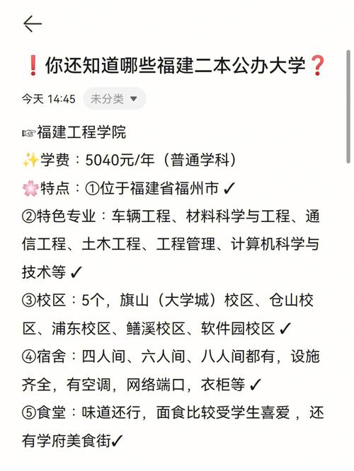 福建二本大学有哪些