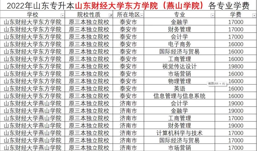 烟台会计大学有哪些专业