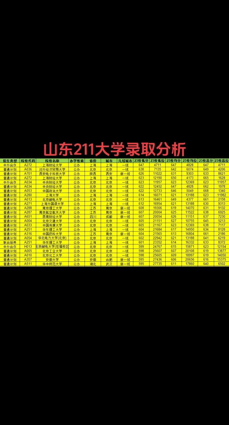 211山东有哪些大学