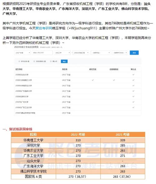 广东机械专业考研哪些学校