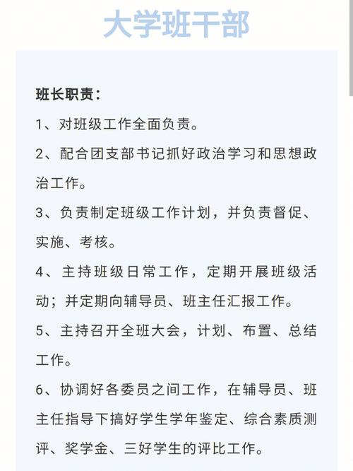 大连大学班级里有哪些职务