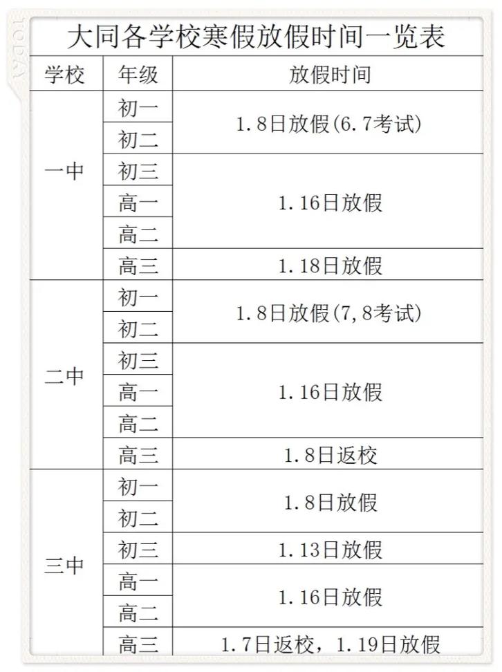 大同大学周末怎么放假