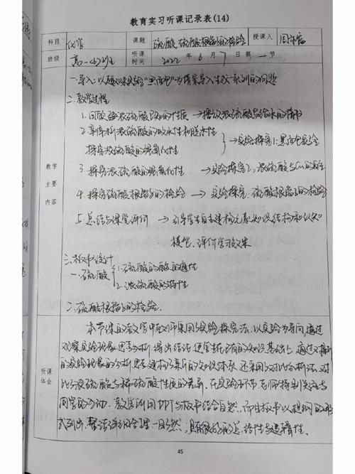 大学试教记录怎么写