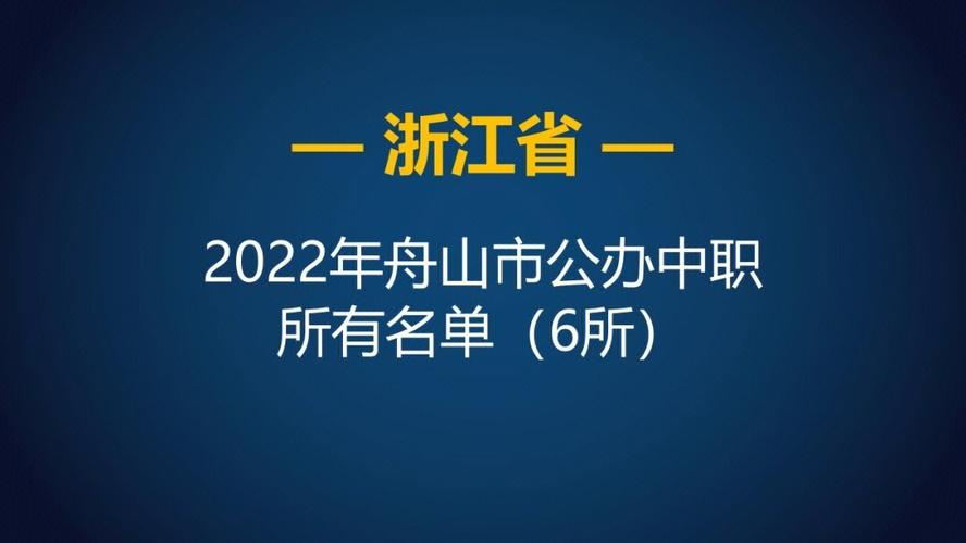 舟山有哪些大学及名单