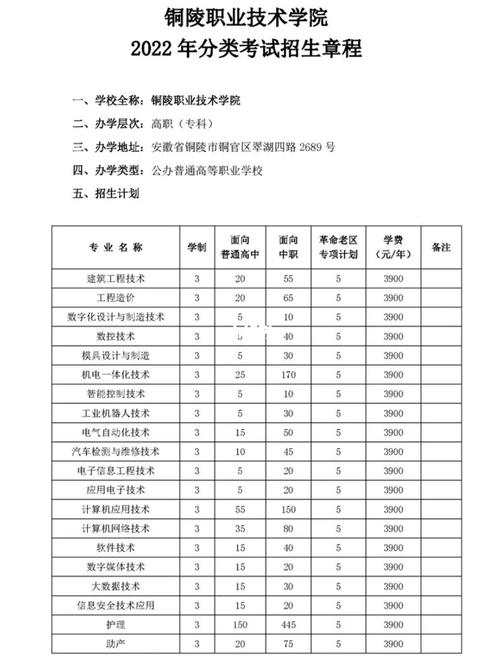 铜陵学院开设哪些专业