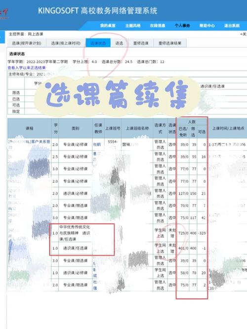 选课时怎么查人是否已经满了