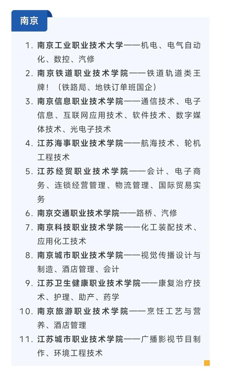 江苏技术类学校有哪些专业