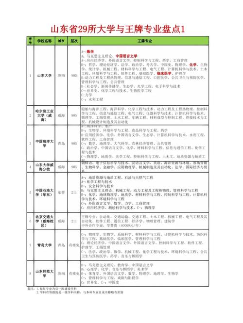 齐大的王牌专业有哪些