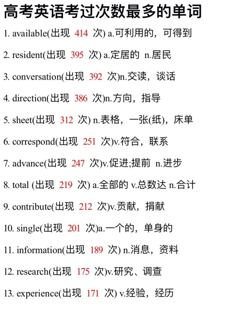 高考英语需要多少词汇量