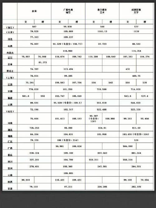 浙江传媒学院编导多少分