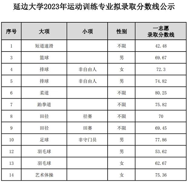 延边大学体育休闲多少分