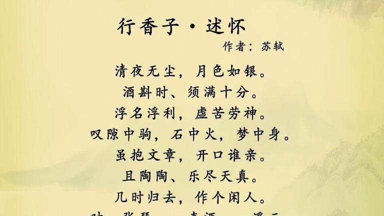 述怀苏轼多少字