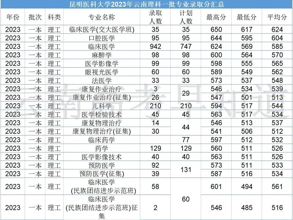 昆明医药大学多少分